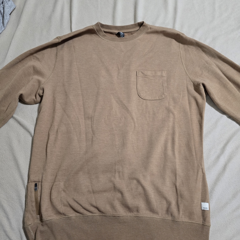 Vuori Men's Jeffreys Tan Crewneck Sweater